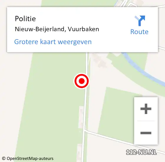 Locatie op kaart van de 112 melding: Politie Nieuw-Beijerland, Vuurbaken op 13 juni 2024 08:12