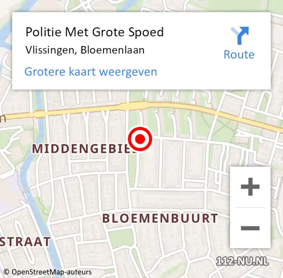 Locatie op kaart van de 112 melding: Politie Met Grote Spoed Naar Vlissingen, Bloemenlaan op 13 juni 2024 08:28