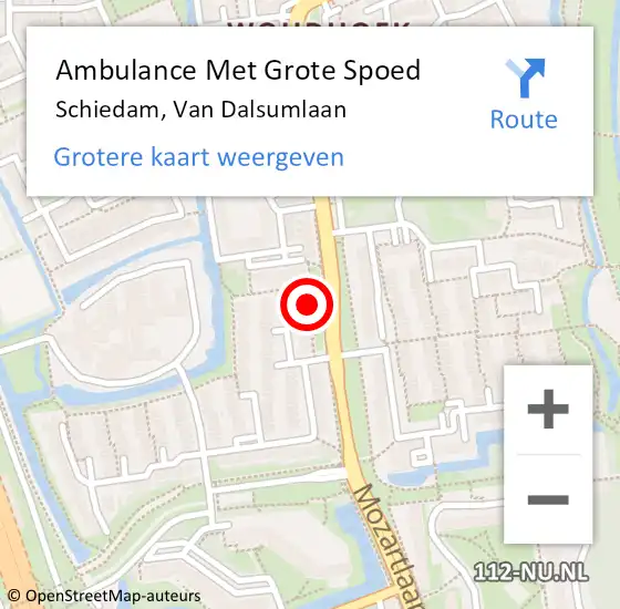 Locatie op kaart van de 112 melding: Ambulance Met Grote Spoed Naar Schiedam, Van Dalsumlaan op 13 juni 2024 08:30