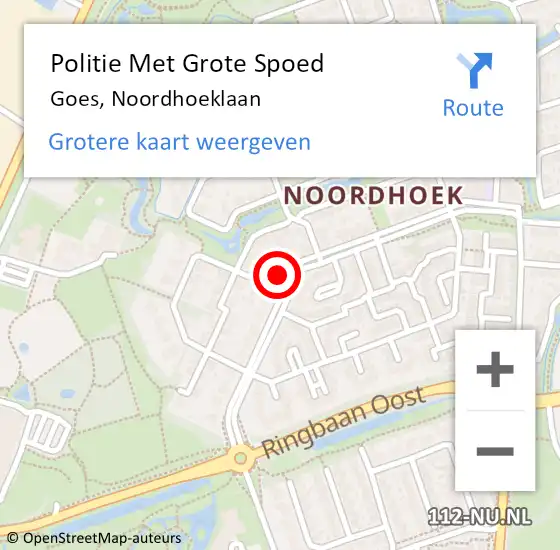 Locatie op kaart van de 112 melding: Politie Met Grote Spoed Naar Goes, Noordhoeklaan op 13 juni 2024 08:51