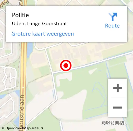 Locatie op kaart van de 112 melding: Politie Uden, Lange Goorstraat op 13 juni 2024 08:56