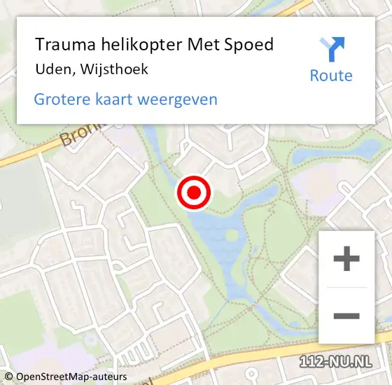 Locatie op kaart van de 112 melding: Trauma helikopter Met Spoed Naar Uden, Wijsthoek op 13 juni 2024 09:21