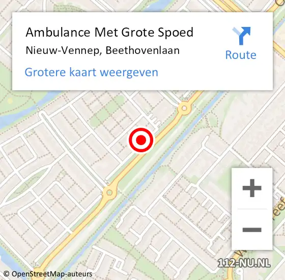 Locatie op kaart van de 112 melding: Ambulance Met Grote Spoed Naar Nieuw-Vennep, Beethovenlaan op 13 juni 2024 10:29