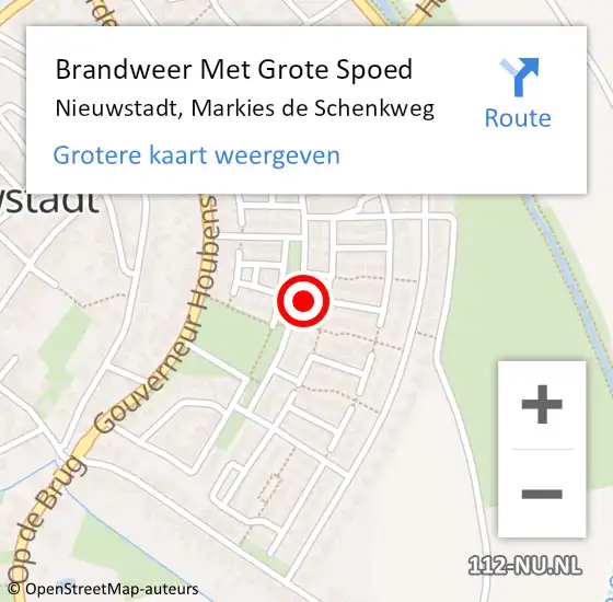 Locatie op kaart van de 112 melding: Brandweer Met Grote Spoed Naar Nieuwstadt, Markies de Schenkweg op 13 juni 2024 10:31