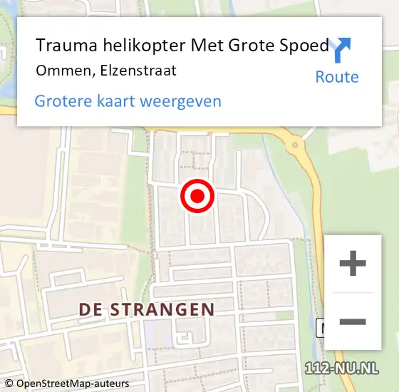 Locatie op kaart van de 112 melding: Trauma helikopter Met Grote Spoed Naar Ommen, Elzenstraat op 13 juni 2024 11:01