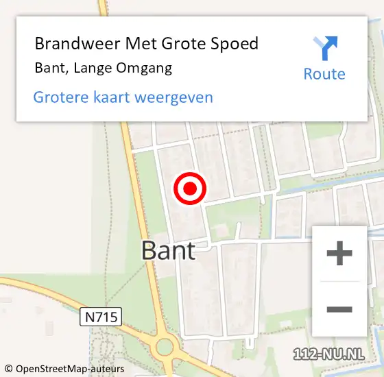 Locatie op kaart van de 112 melding: Brandweer Met Grote Spoed Naar Bant, Lange Omgang op 13 juni 2024 11:06