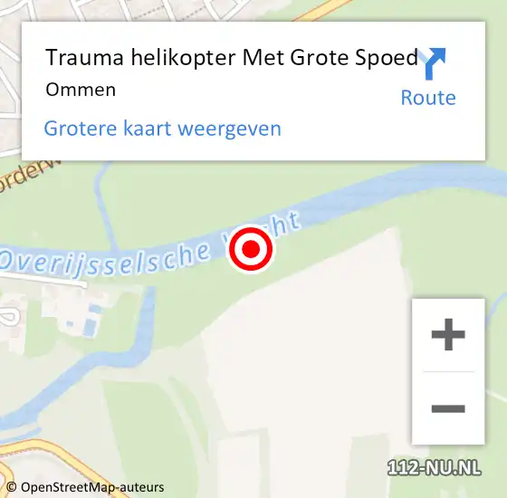 Locatie op kaart van de 112 melding: Trauma helikopter Met Grote Spoed Naar Ommen op 13 juni 2024 11:07