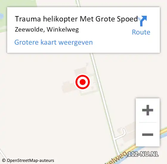 Locatie op kaart van de 112 melding: Trauma helikopter Met Grote Spoed Naar Zeewolde, Winkelweg op 13 juni 2024 11:13