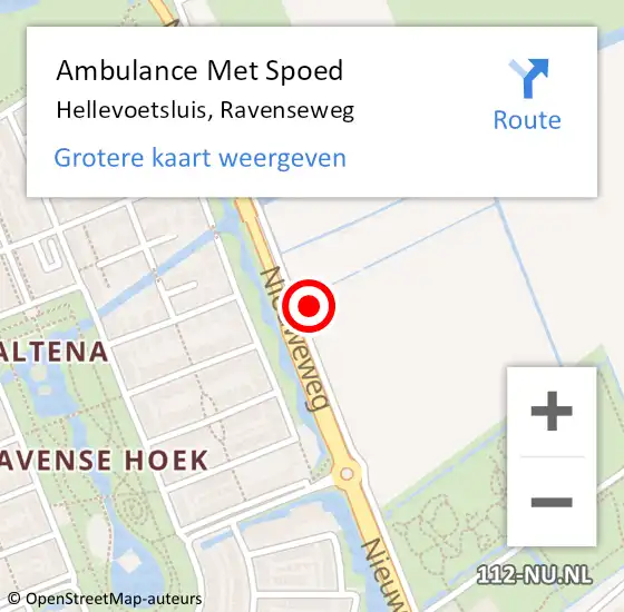 Locatie op kaart van de 112 melding: Ambulance Met Spoed Naar Hellevoetsluis, Ravenseweg op 13 juni 2024 11:16