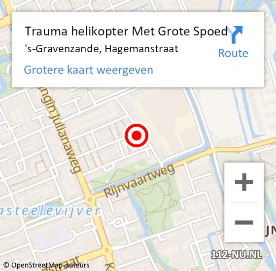 Locatie op kaart van de 112 melding: Trauma helikopter Met Grote Spoed Naar 's-Gravenzande, Hagemanstraat op 13 juni 2024 12:01