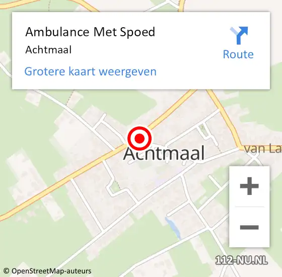 Locatie op kaart van de 112 melding: Ambulance Met Spoed Naar Achtmaal op 13 juni 2024 13:21