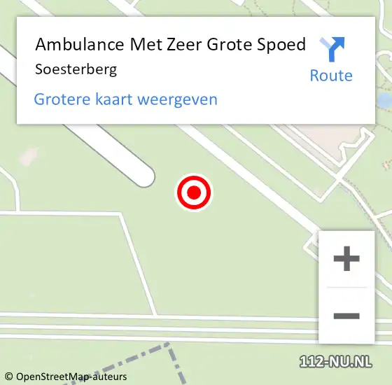 Locatie op kaart van de 112 melding: Ambulance Met Zeer Grote Spoed Naar Soesterberg op 13 juni 2024 13:42