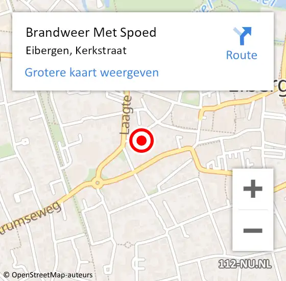 Locatie op kaart van de 112 melding: Brandweer Met Spoed Naar Eibergen, Kerkstraat op 13 juni 2024 14:53