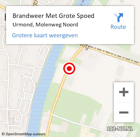 Locatie op kaart van de 112 melding: Brandweer Met Grote Spoed Naar Urmond, Molenweg Noord op 13 juni 2024 14:55