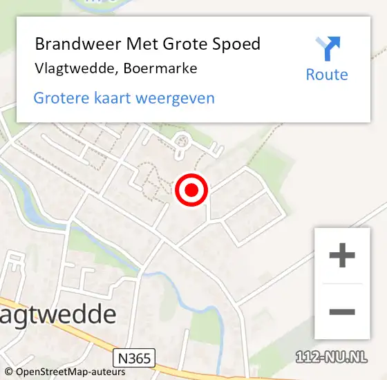 Locatie op kaart van de 112 melding: Brandweer Met Grote Spoed Naar Vlagtwedde, Boermarke op 9 oktober 2014 11:21