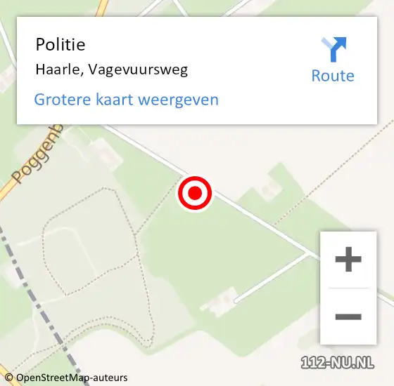 Locatie op kaart van de 112 melding: Politie Haarle, Vagevuursweg op 13 juni 2024 15:06