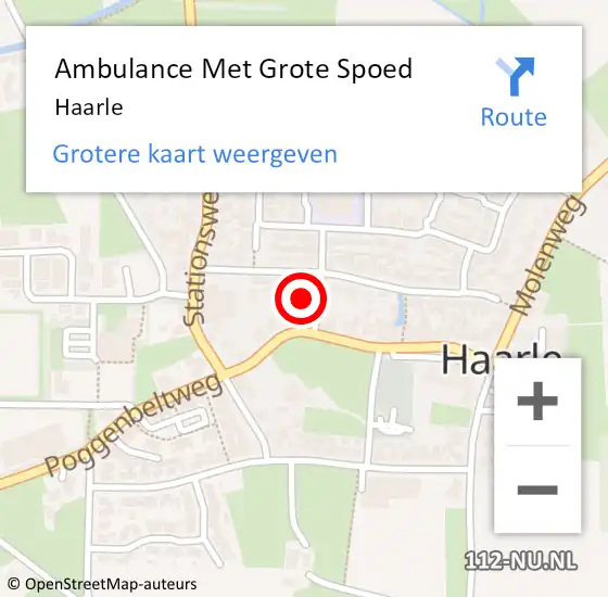 Locatie op kaart van de 112 melding: Ambulance Met Grote Spoed Naar Haarle op 13 juni 2024 15:07