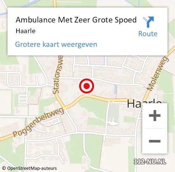 Locatie op kaart van de 112 melding: Ambulance Met Zeer Grote Spoed Naar Haarle op 13 juni 2024 15:08