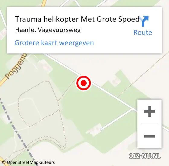 Locatie op kaart van de 112 melding: Trauma helikopter Met Grote Spoed Naar Haarle, Vagevuursweg op 13 juni 2024 15:08