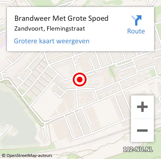 Locatie op kaart van de 112 melding: Brandweer Met Grote Spoed Naar Zandvoort, Flemingstraat op 13 juni 2024 15:24