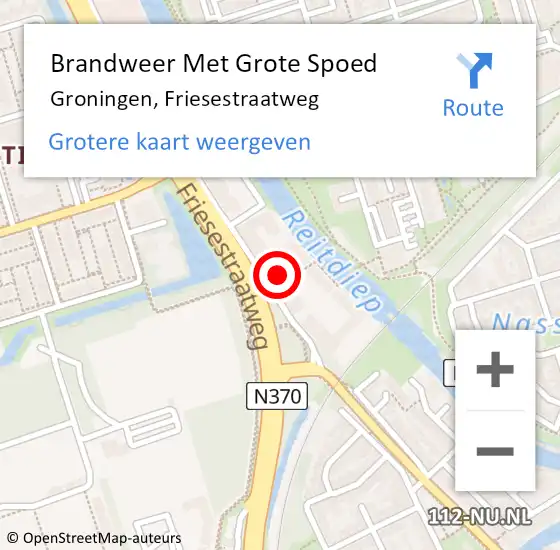 Locatie op kaart van de 112 melding: Brandweer Met Grote Spoed Naar Groningen, Friesestraatweg op 13 juni 2024 15:34