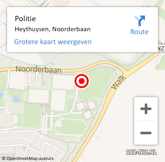 Locatie op kaart van de 112 melding: Politie Heythuysen, Noorderbaan op 13 juni 2024 15:51