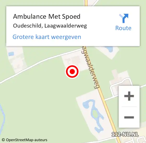 Locatie op kaart van de 112 melding: Ambulance Met Spoed Naar Oudeschild, Laagwaalderweg op 13 juni 2024 16:17