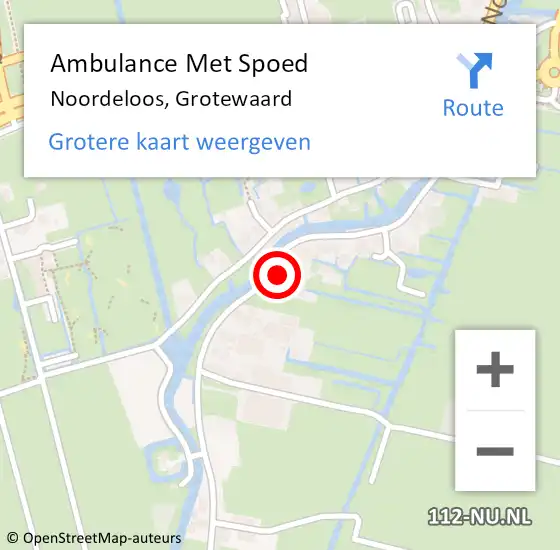 Locatie op kaart van de 112 melding: Ambulance Met Spoed Naar Noordeloos, Grotewaard op 13 juni 2024 16:49