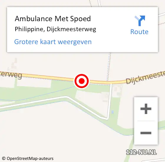 Locatie op kaart van de 112 melding: Ambulance Met Spoed Naar Philippine, Dijckmeesterweg op 9 oktober 2014 11:35