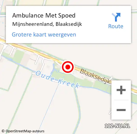 Locatie op kaart van de 112 melding: Ambulance Met Spoed Naar Mijnsheerenland, Blaaksedijk op 13 juni 2024 18:00