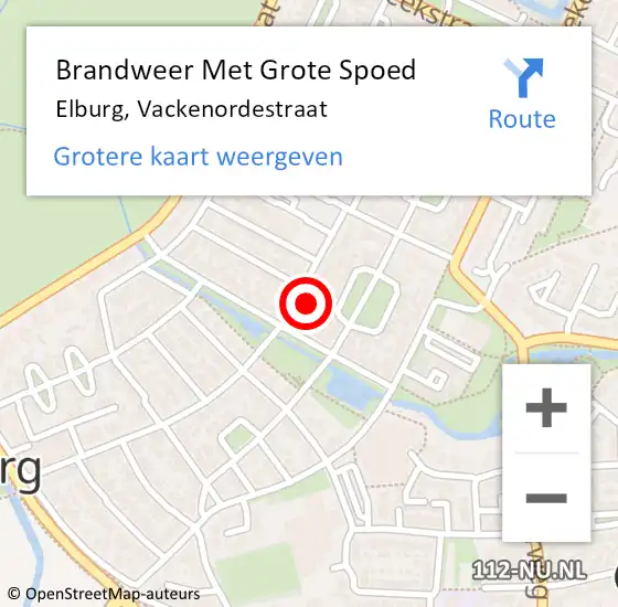 Locatie op kaart van de 112 melding: Brandweer Met Grote Spoed Naar Elburg, Vackenordestraat op 13 juni 2024 19:04