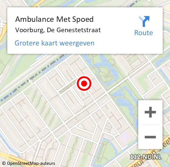 Locatie op kaart van de 112 melding: Ambulance Met Spoed Naar Voorburg, De Genestetstraat op 13 juni 2024 19:09