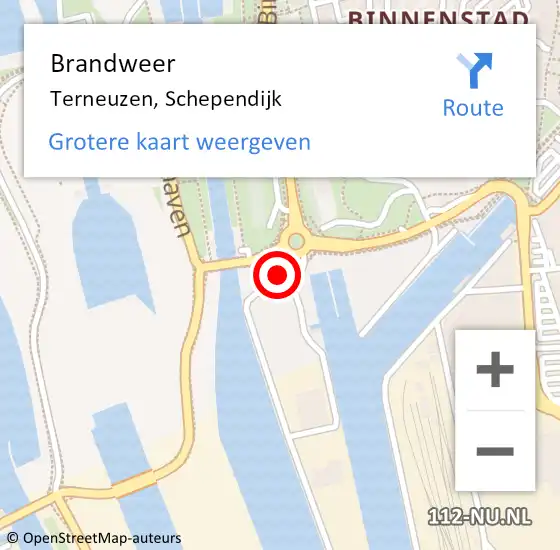 Locatie op kaart van de 112 melding: Brandweer Terneuzen, Schependijk op 13 juni 2024 19:31