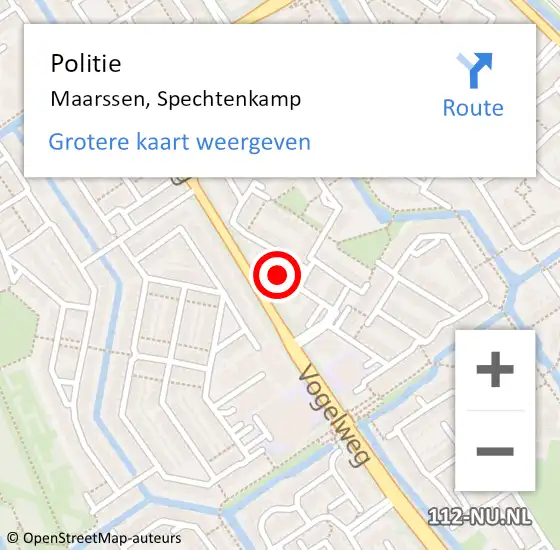 Locatie op kaart van de 112 melding: Politie Maarssen, Spechtenkamp op 13 juni 2024 20:19