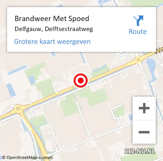 Locatie op kaart van de 112 melding: Brandweer Met Spoed Naar Delfgauw, Delftsestraatweg op 13 juni 2024 20:25