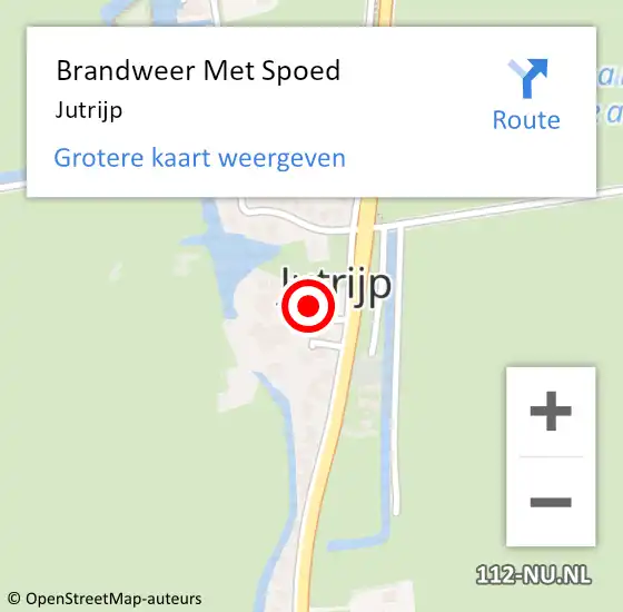 Locatie op kaart van de 112 melding: Brandweer Met Spoed Naar Jutrijp op 13 juni 2024 20:45