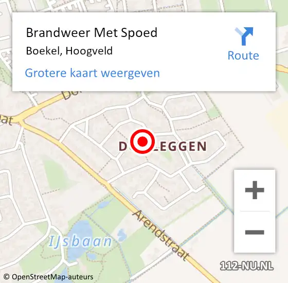 Locatie op kaart van de 112 melding: Brandweer Met Spoed Naar Boekel, Hoogveld op 13 juni 2024 21:06