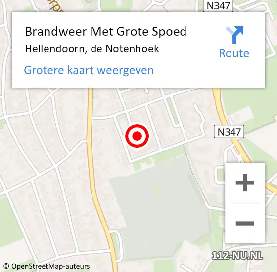 Locatie op kaart van de 112 melding: Brandweer Met Grote Spoed Naar Hellendoorn, de Notenhoek op 13 juni 2024 21:34