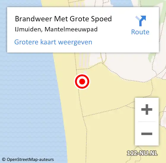 Locatie op kaart van de 112 melding: Brandweer Met Grote Spoed Naar IJmuiden, Mantelmeeuwpad op 13 juni 2024 21:44