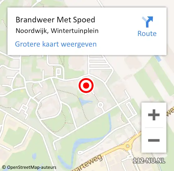 Locatie op kaart van de 112 melding: Brandweer Met Spoed Naar Noordwijk, Wintertuinplein op 13 juni 2024 21:55