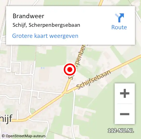 Locatie op kaart van de 112 melding: Brandweer Schijf, Scherpenbergsebaan op 13 juni 2024 22:20