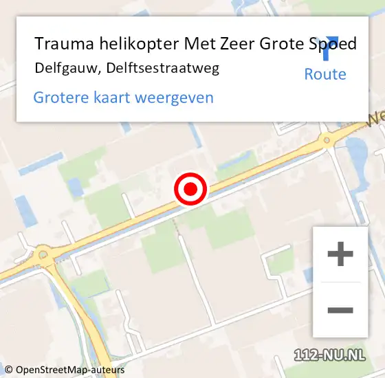 Locatie op kaart van de 112 melding: Trauma helikopter Met Zeer Grote Spoed Naar Delfgauw, Delftsestraatweg op 13 juni 2024 22:41