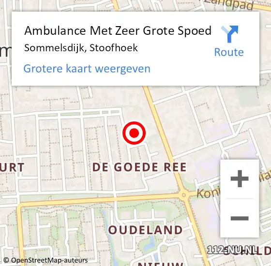 Locatie op kaart van de 112 melding: Ambulance Met Zeer Grote Spoed Naar Sommelsdijk, Stoofhoek op 13 juni 2024 23:31