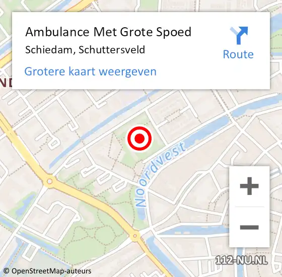 Locatie op kaart van de 112 melding: Ambulance Met Grote Spoed Naar Schiedam, Schuttersveld op 13 juni 2024 23:33