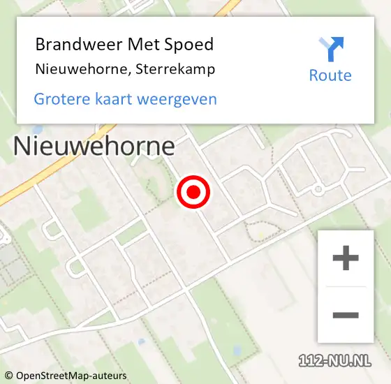 Locatie op kaart van de 112 melding: Brandweer Met Spoed Naar Nieuwehorne, Sterrekamp op 13 juni 2024 23:35