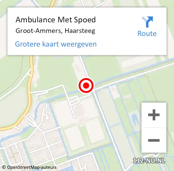 Locatie op kaart van de 112 melding: Ambulance Met Spoed Naar Groot-Ammers, Haarsteeg op 14 juni 2024 01:40