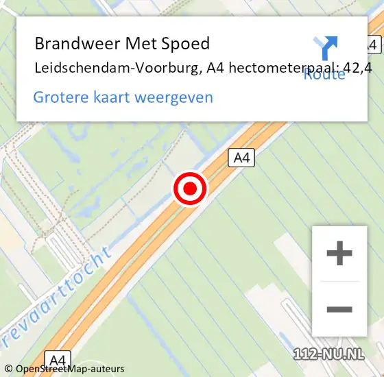Locatie op kaart van de 112 melding: Brandweer Met Spoed Naar Leidschendam-Voorburg, A4 hectometerpaal: 42,4 op 14 juni 2024 05:59