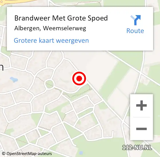 Locatie op kaart van de 112 melding: Brandweer Met Grote Spoed Naar Albergen, Weemselerweg op 9 oktober 2014 12:29