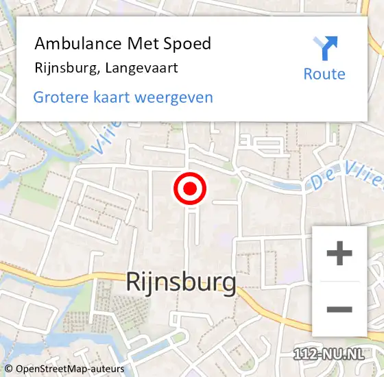 Locatie op kaart van de 112 melding: Ambulance Met Spoed Naar Rijnsburg, Langevaart op 14 juni 2024 08:32