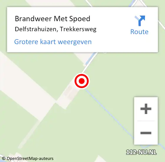 Locatie op kaart van de 112 melding: Brandweer Met Spoed Naar Delfstrahuizen, Trekkersweg op 14 juni 2024 08:50